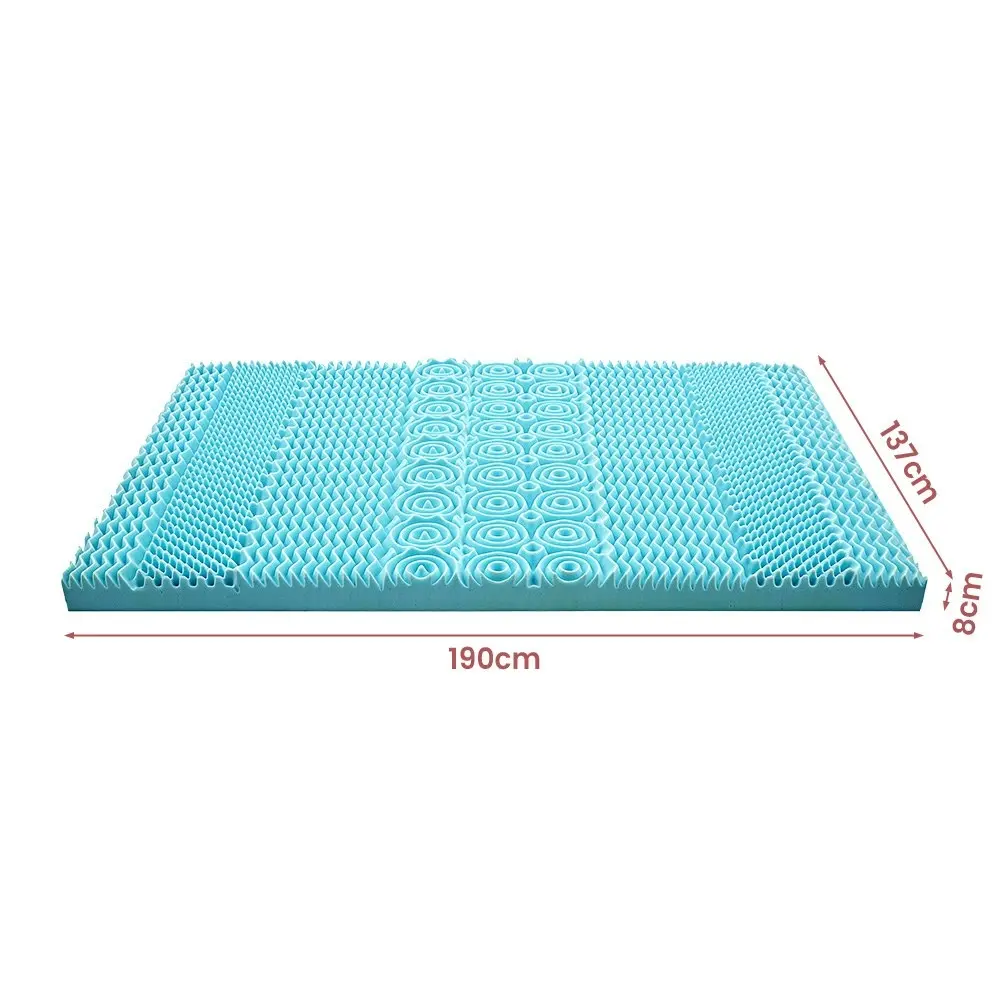 Mona Bedding Memory Foam Mattress Topper 8CM Cool Gel Bed Bamboo Cover 7-Zone D