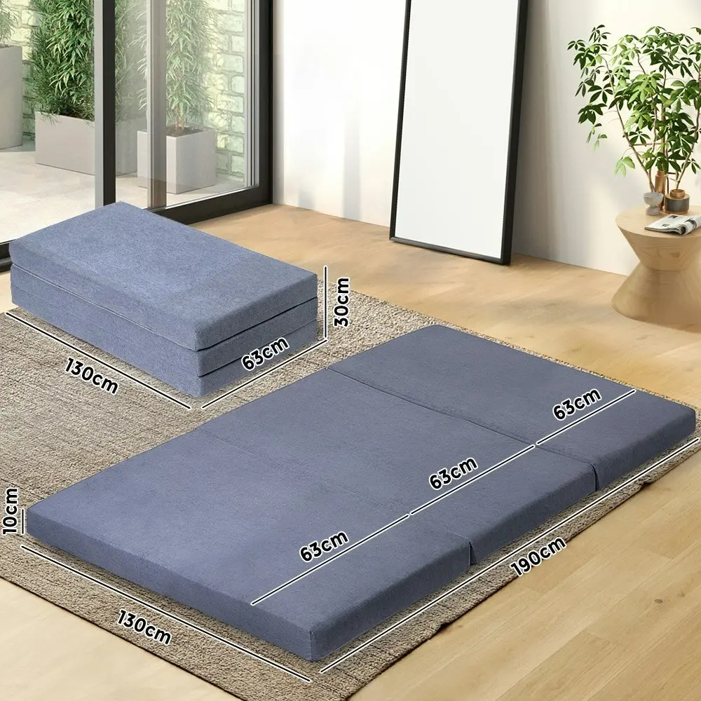 Mona Folding Mattress Portable Double Sofa Foam Bed Camping Sleeping Pad Grey