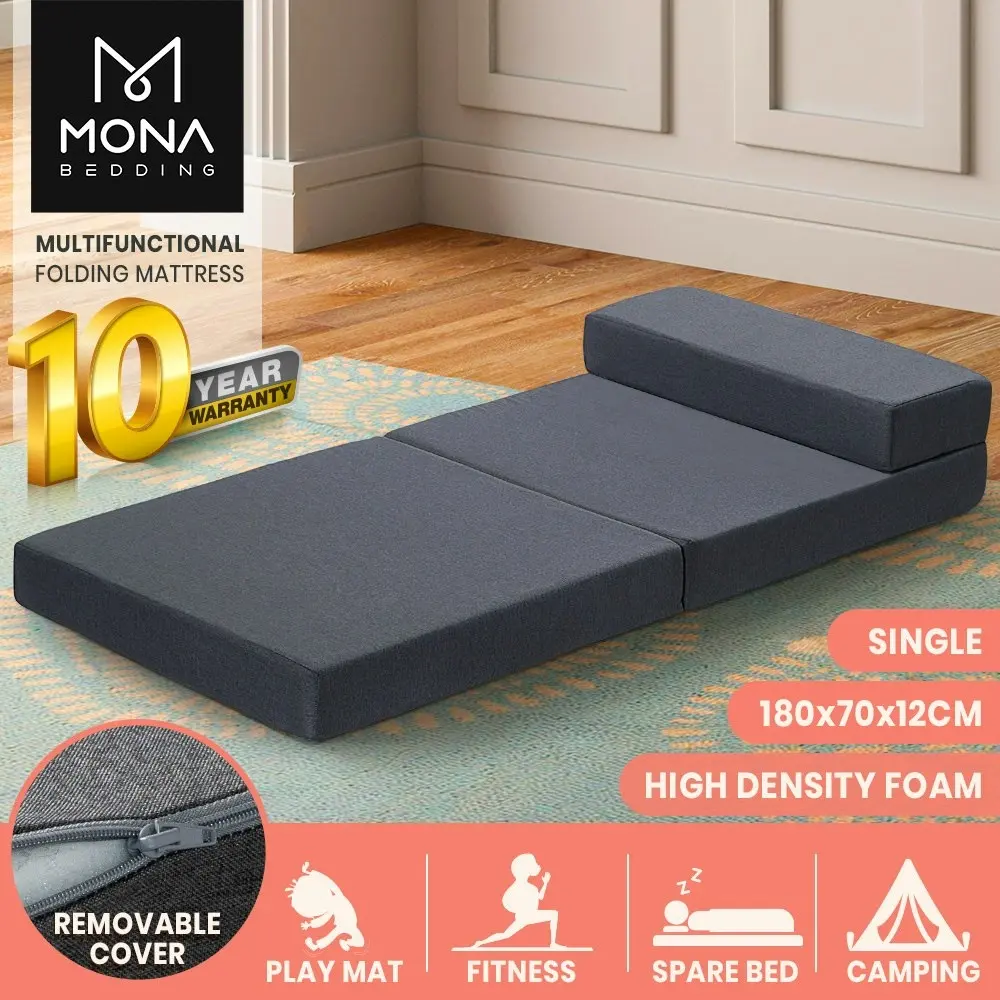 Mona Folding Foam Mattress Sofa Bed Trifold Camping Sleeping Cushion Mat Single