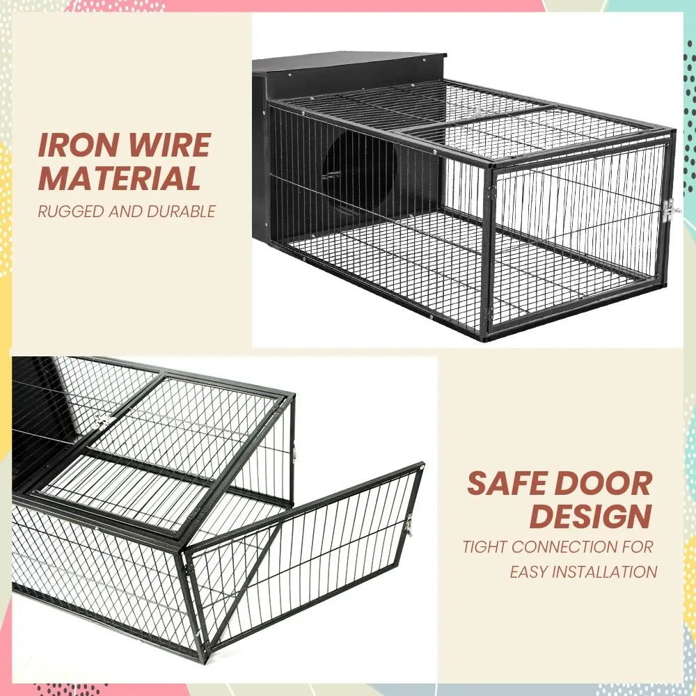 Taily Rabbit Cage Metal Frame Hutch Pet Cages Ferret Playpen Enclosure Carrier