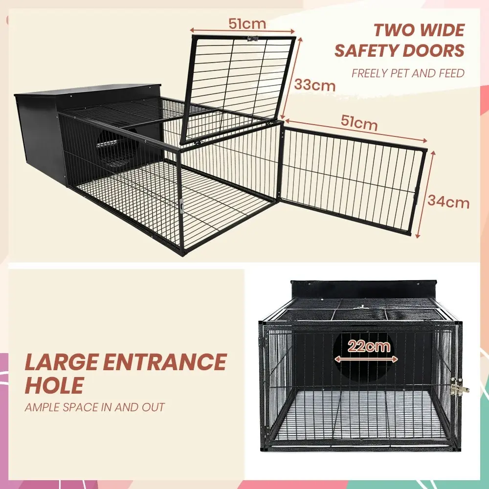 Taily Rabbit Cage Metal Frame Hutch Pet Cages Ferret Playpen Enclosure Carrier