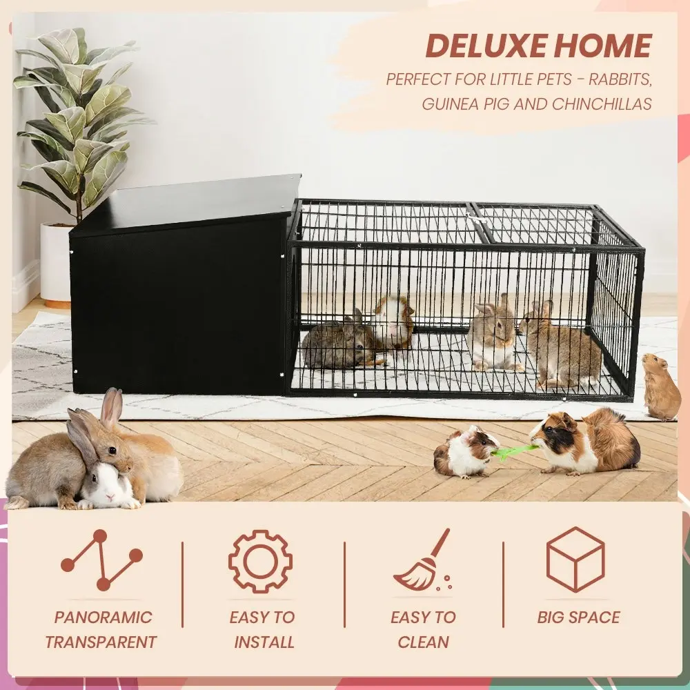 Taily Rabbit Cage Metal Frame Hutch Pet Cages Ferret Playpen Enclosure Carrier