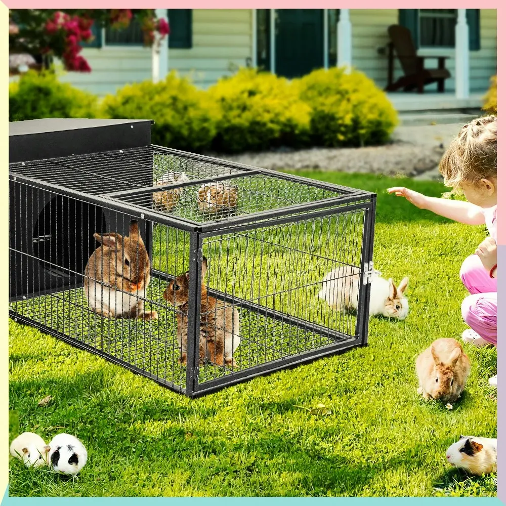 Taily Rabbit Cage Metal Frame Hutch Pet Cages Ferret Playpen Enclosure Carrier