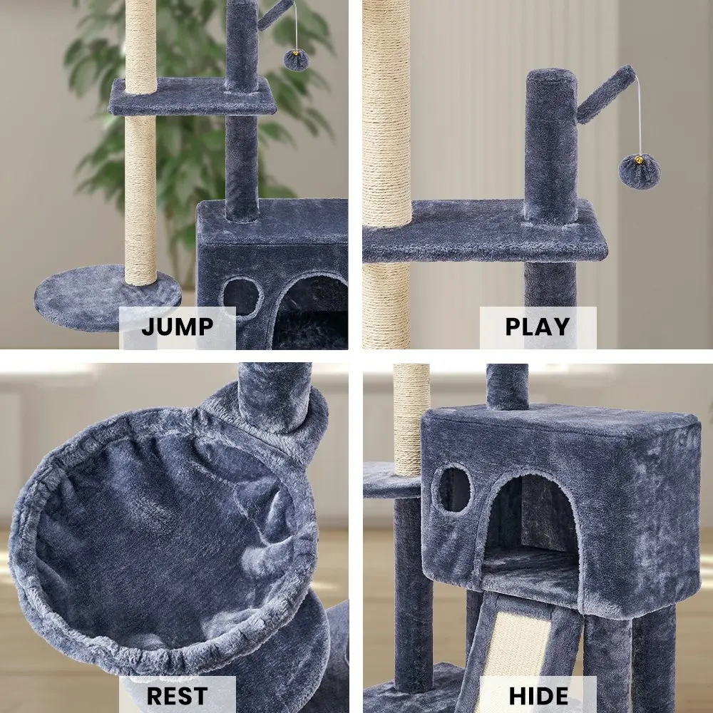 Taily Cat Tree 280cm Scratching Post Scratcher Tower Condo House Ceiling Pole Activity Ceiling High