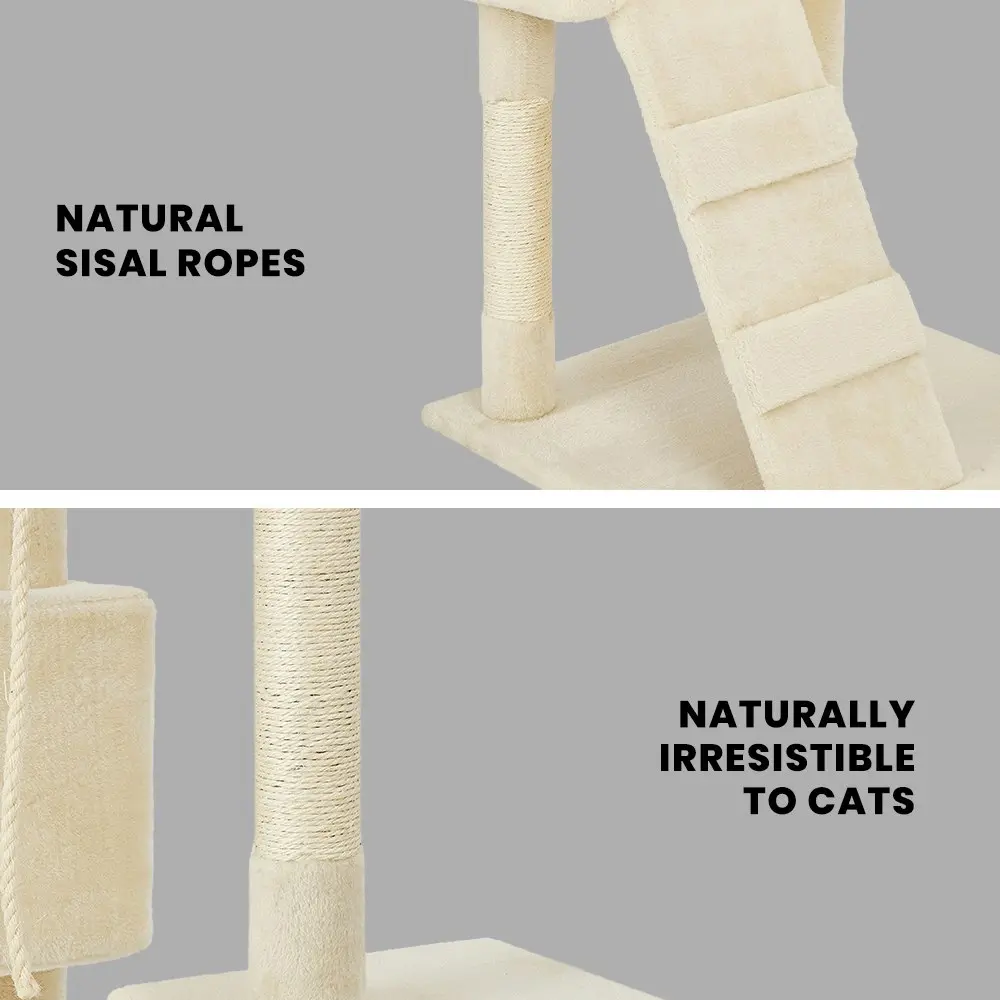 Taily Cat Tree 210CM Cat Scratching Post Scratcher Tower Cat Pet Toy Condo House Beige