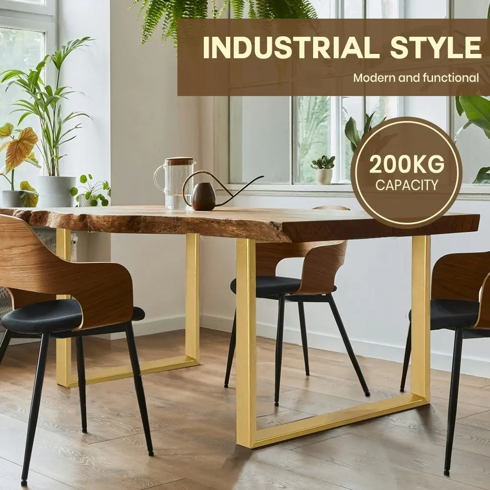 Furb 2x Rectangle Table legs Support Coffee Dinner Table Steel DIY Industrial Desk Bench 71x90CM