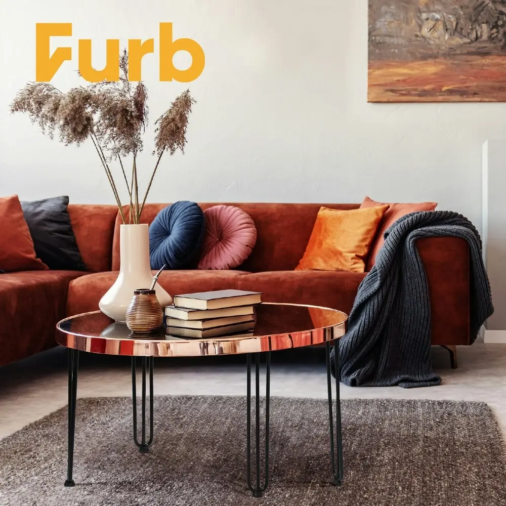 Furb 4x Hairpin Dining Table Legs Support Coffee Table Steel DIY Industrial Desk Bench 3 Rods 45CM