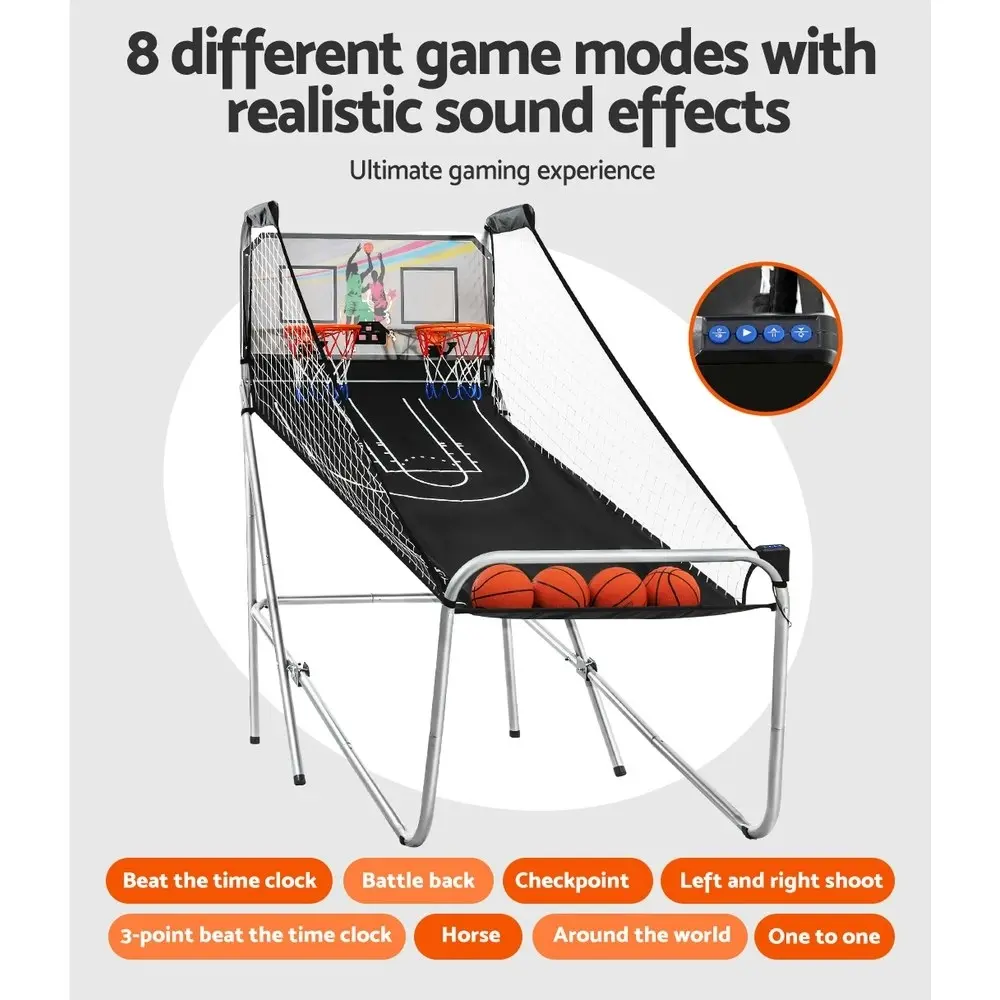 Basketball Arcade Game Electronic Scorer 8 Games Double Shoot Grey