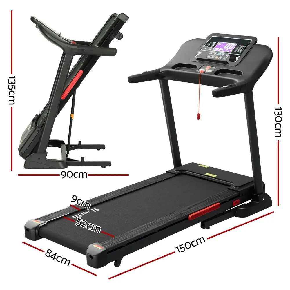 Everfit Treadmill Electric Auto Incline Home Gym Fitness Exercise Machine 520mm