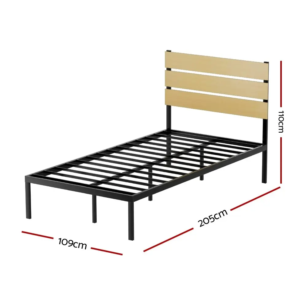 Artiss Bed Frame King Single Size Metal Frame PAULA