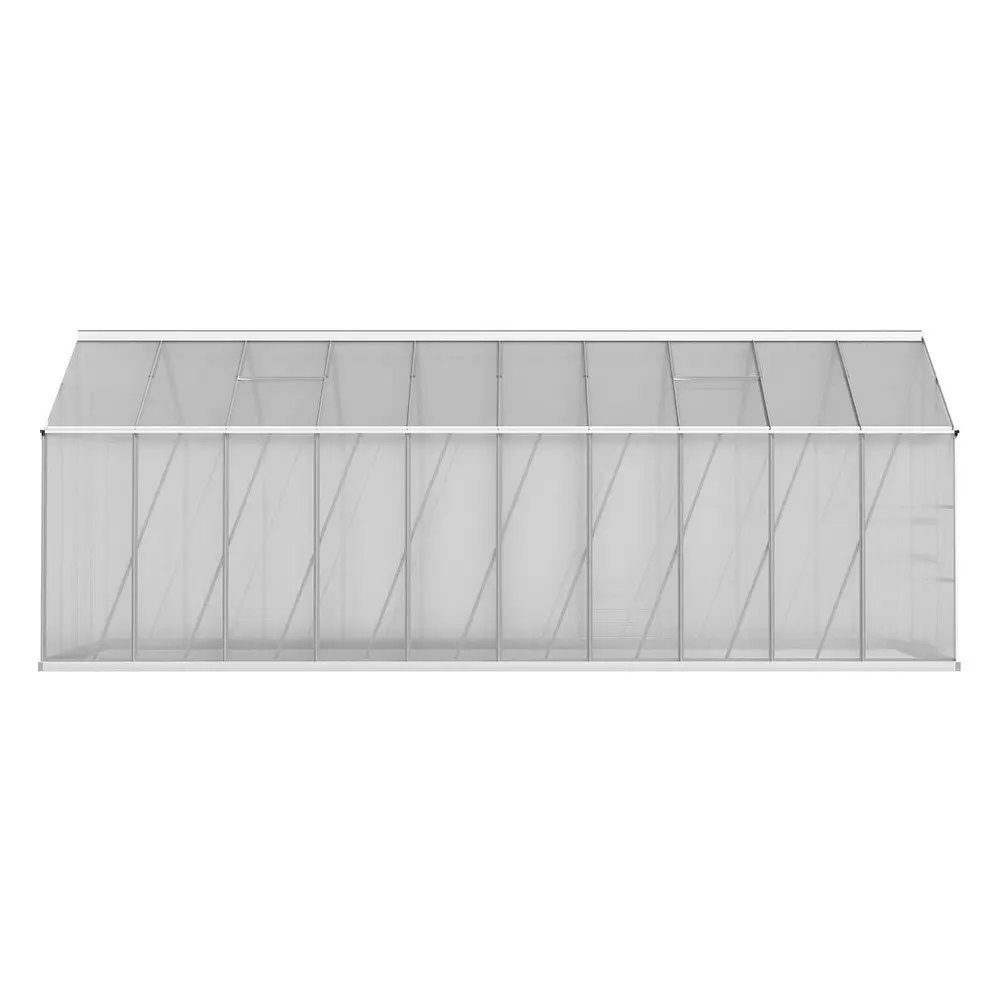 Greenfingers Greenhouse Aluminium Large Polycarbonate Green House Garden Shed 6.3X2.4M