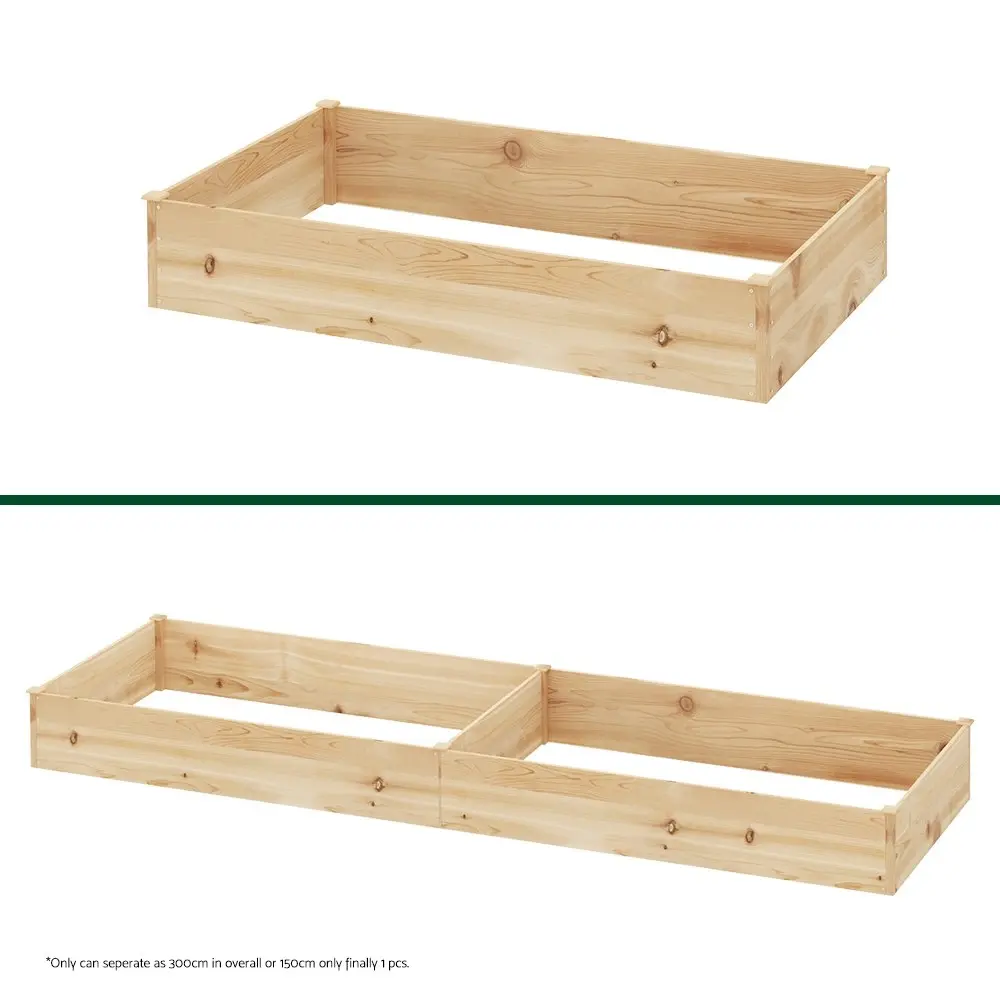 Green Fingers Garden Bed 150x90x30cm Wooden Planter Box Raised Container Growing