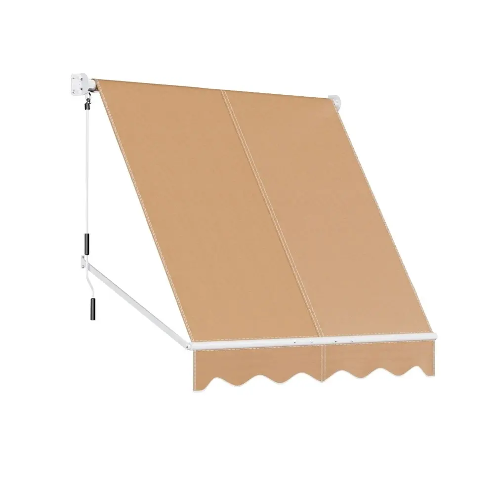 Instahut Window Fixed Pivot Arm Awning Outdoor Retractable Canopy 2.1X2.1M Beige