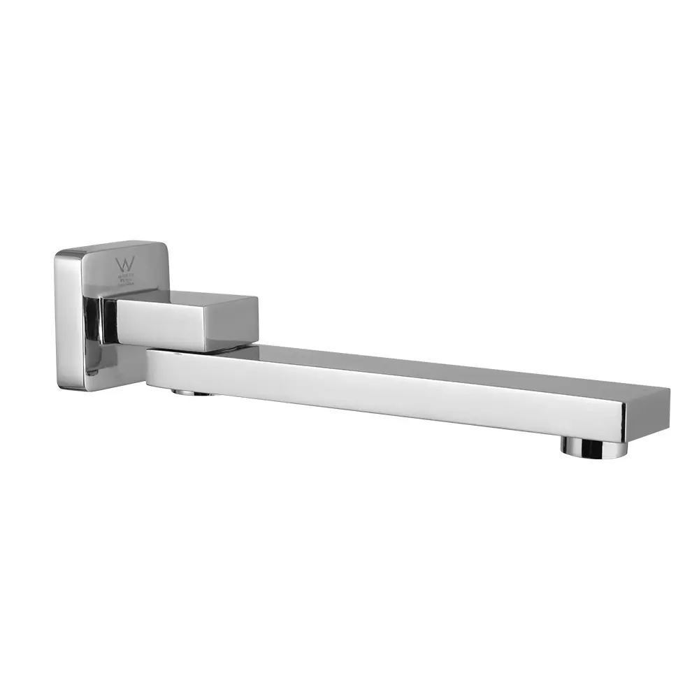 Cefito Bathroom Mixer Spout Wall Bath Tap Square Swivel Bathtub Chrome