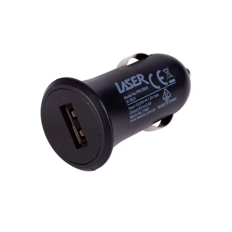 2.4A Car Charger with 3 in 1 Charging Cable BLACK