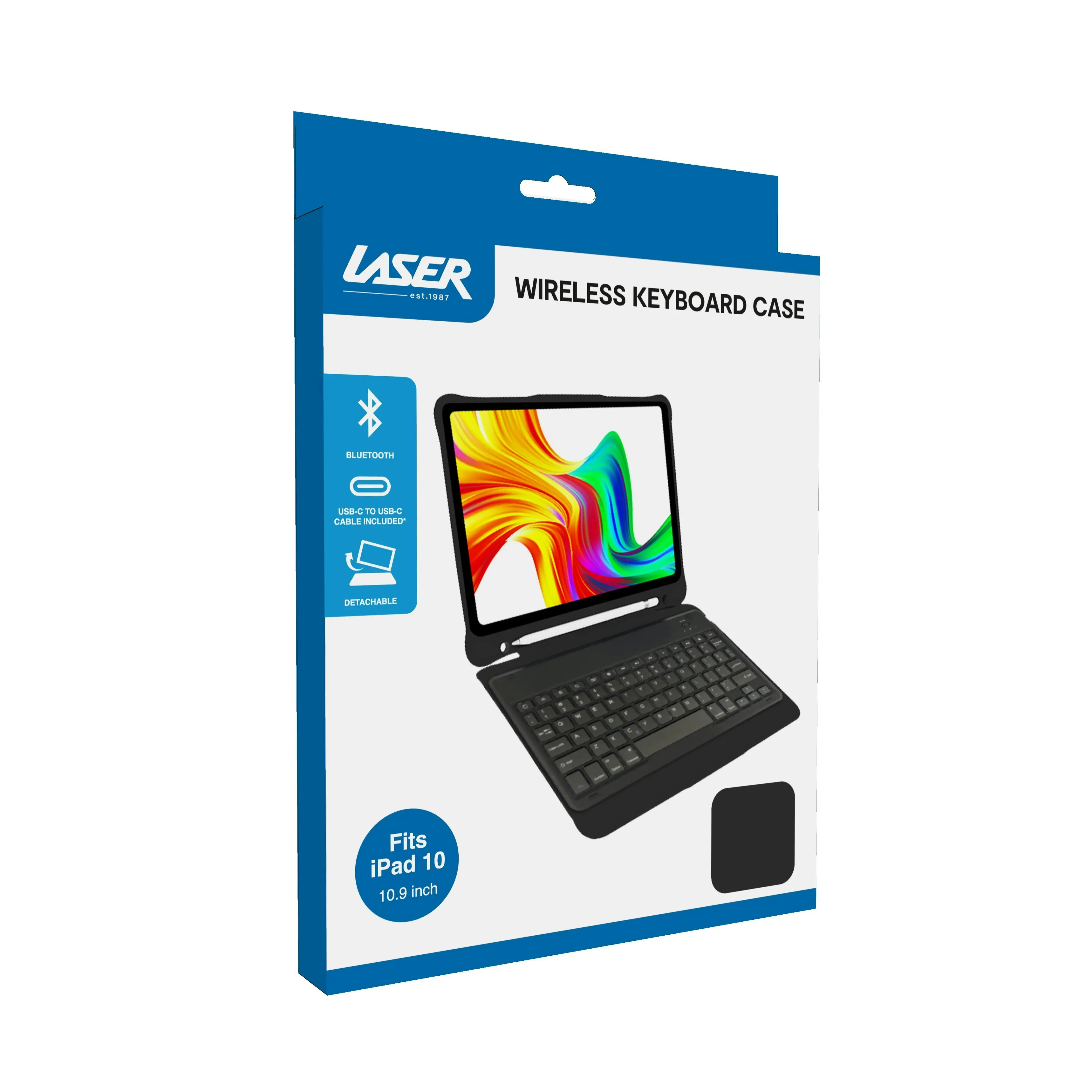 Laser Bluetooth Keyboard Case for iPad 10.9" - Sleek & Protective