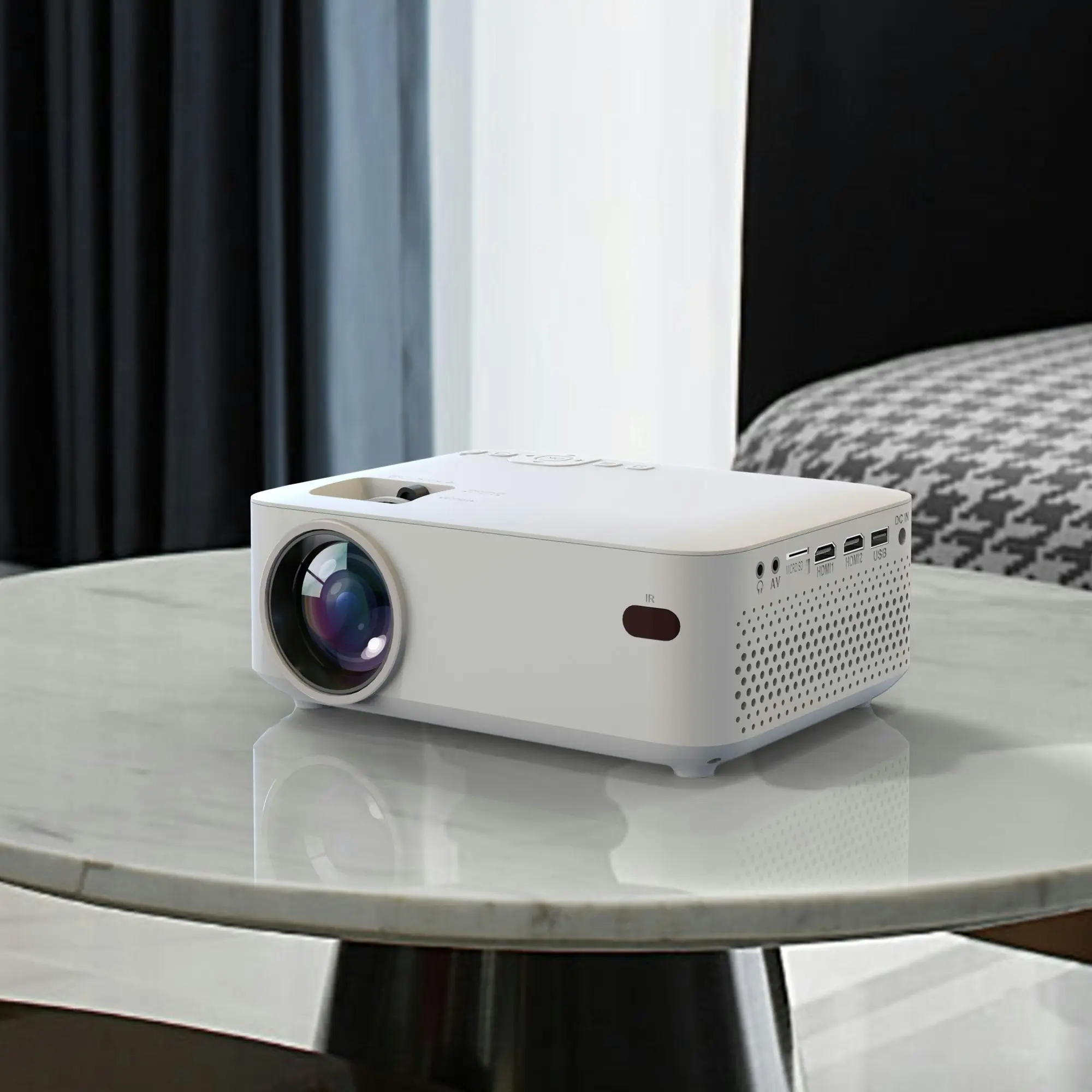 Laser 1080p LED Projector + 100" Screen & Bluetooth