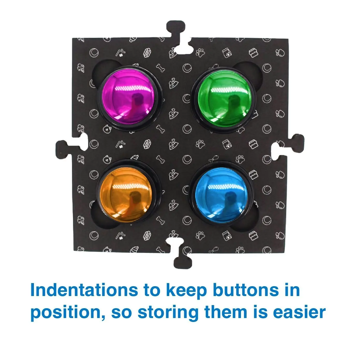 Tech4Pets Black 2-Pack Talking Button Mat - Floor Protection