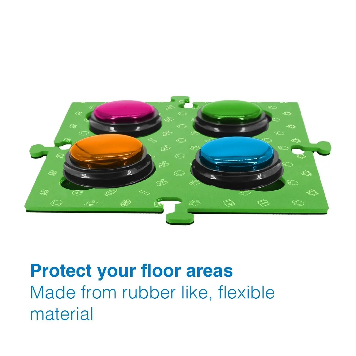 Tech4Pets Green 2-Pack Talking Button Mat - Floor Protection