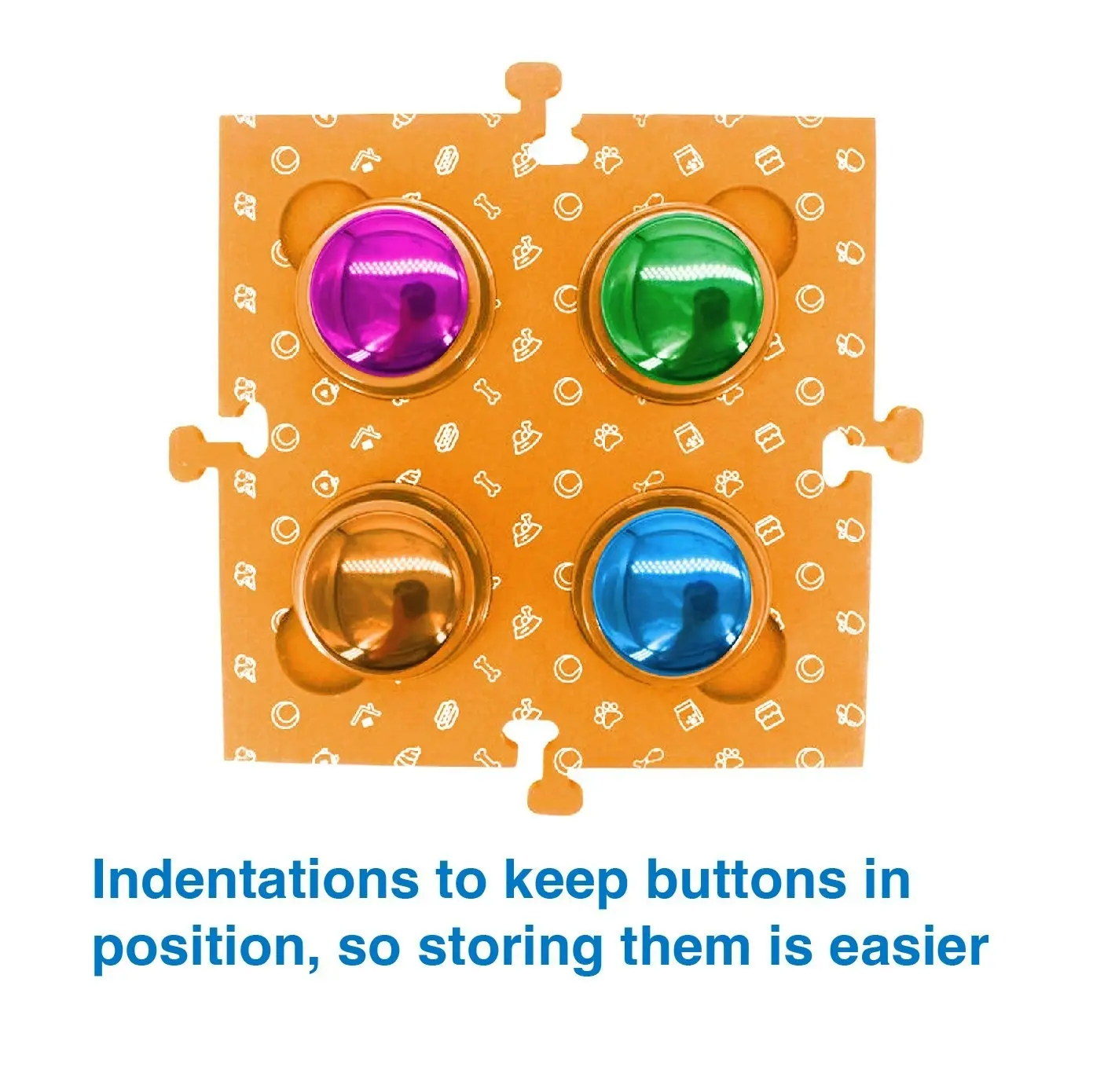 Tech4Pets Orange 2-Pack Talking Button Mat - Floor Protection