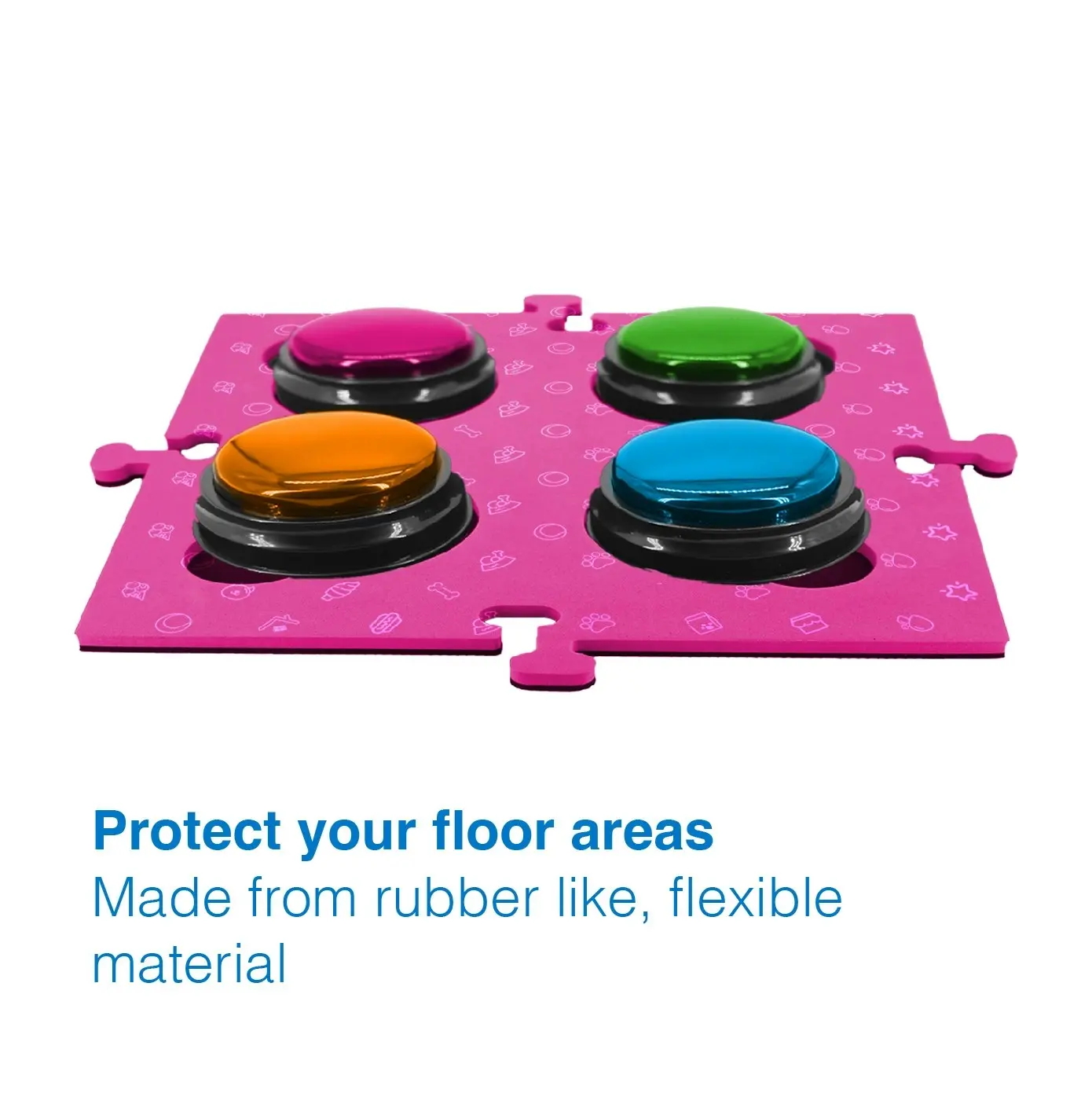 Tech4Pets Pink 2-Pack Talking Button Mat - Floor Protection