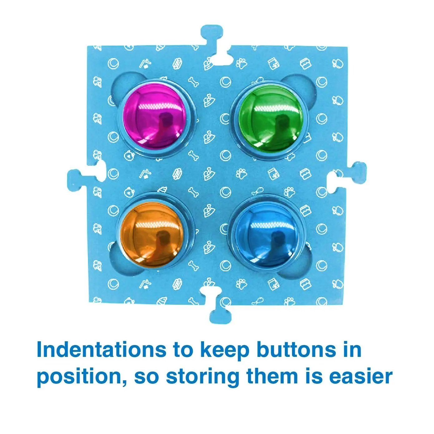 Tech4Pets Blue 2-Pack Talking Button Mat - Floor Protection