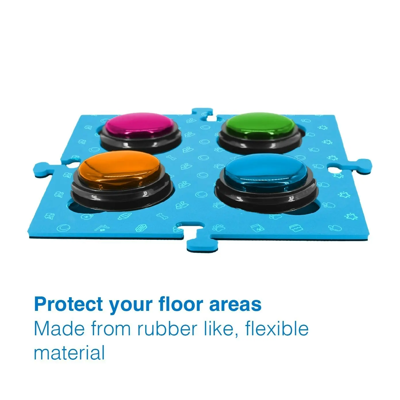 Tech4Pets Blue 2-Pack Talking Button Mat - Floor Protection