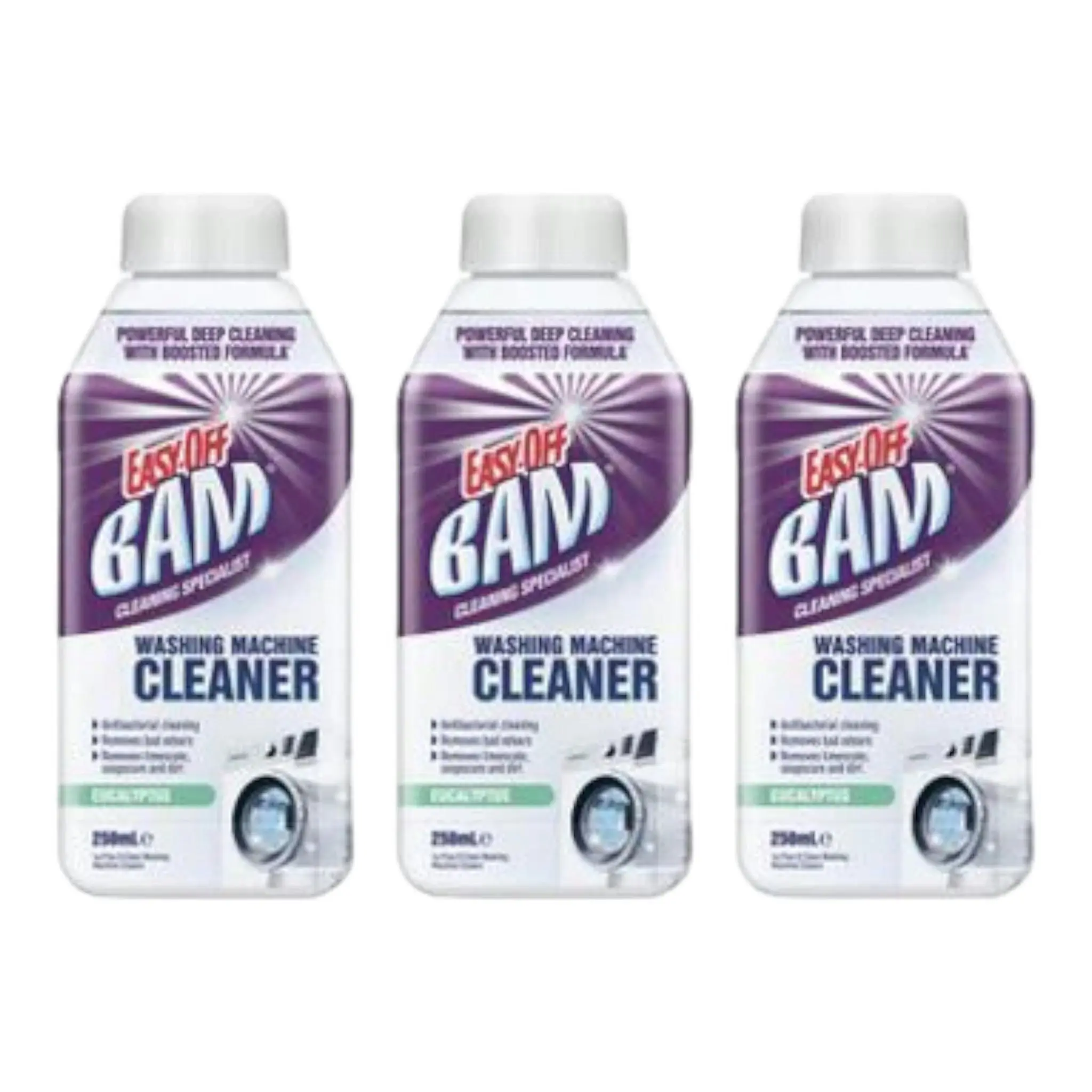 3 Pack Easy-Off Bam Washing Machine Cleaner 250ml