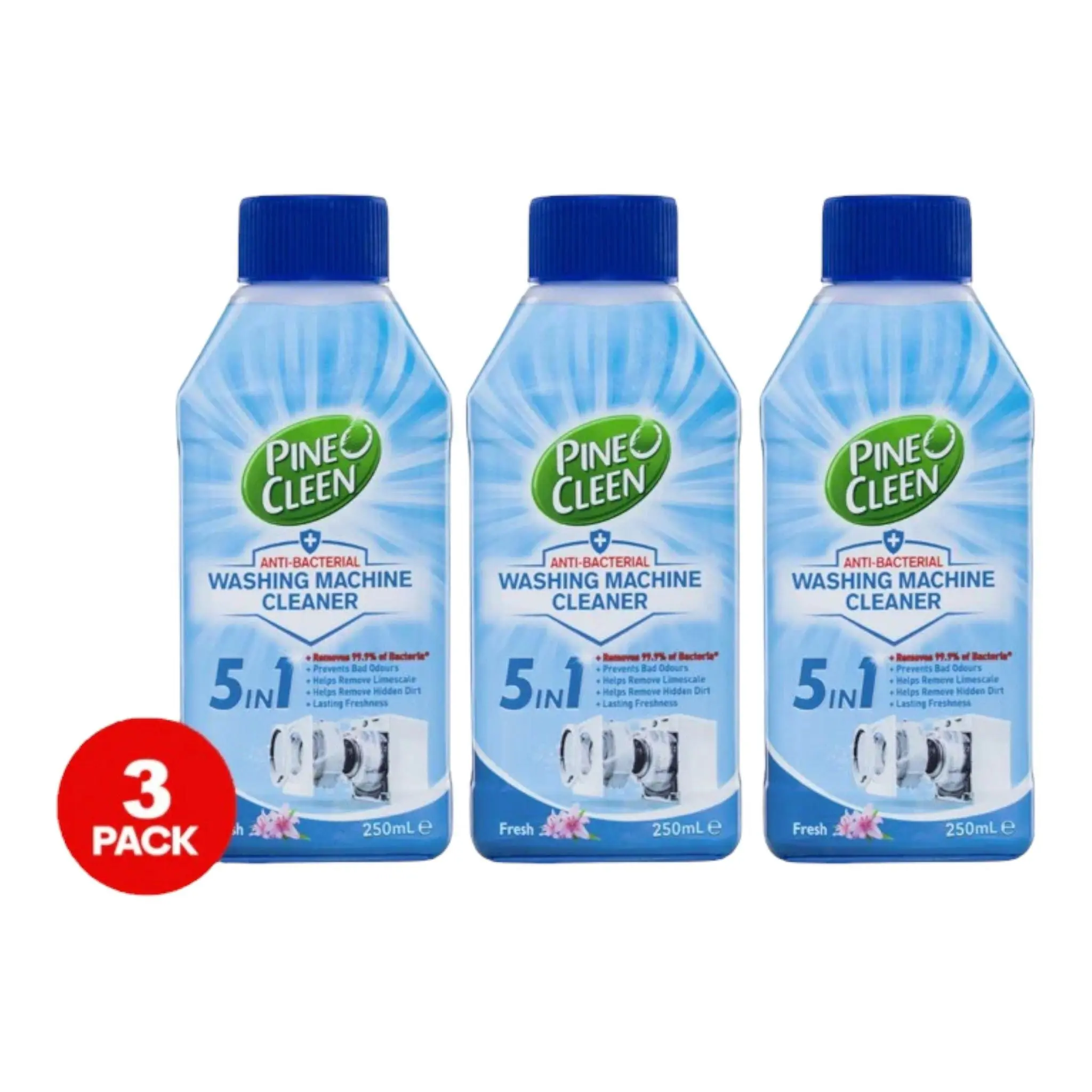 3 Pack Pine O Cleen Anti Bacterial Washing Machine Cleaner