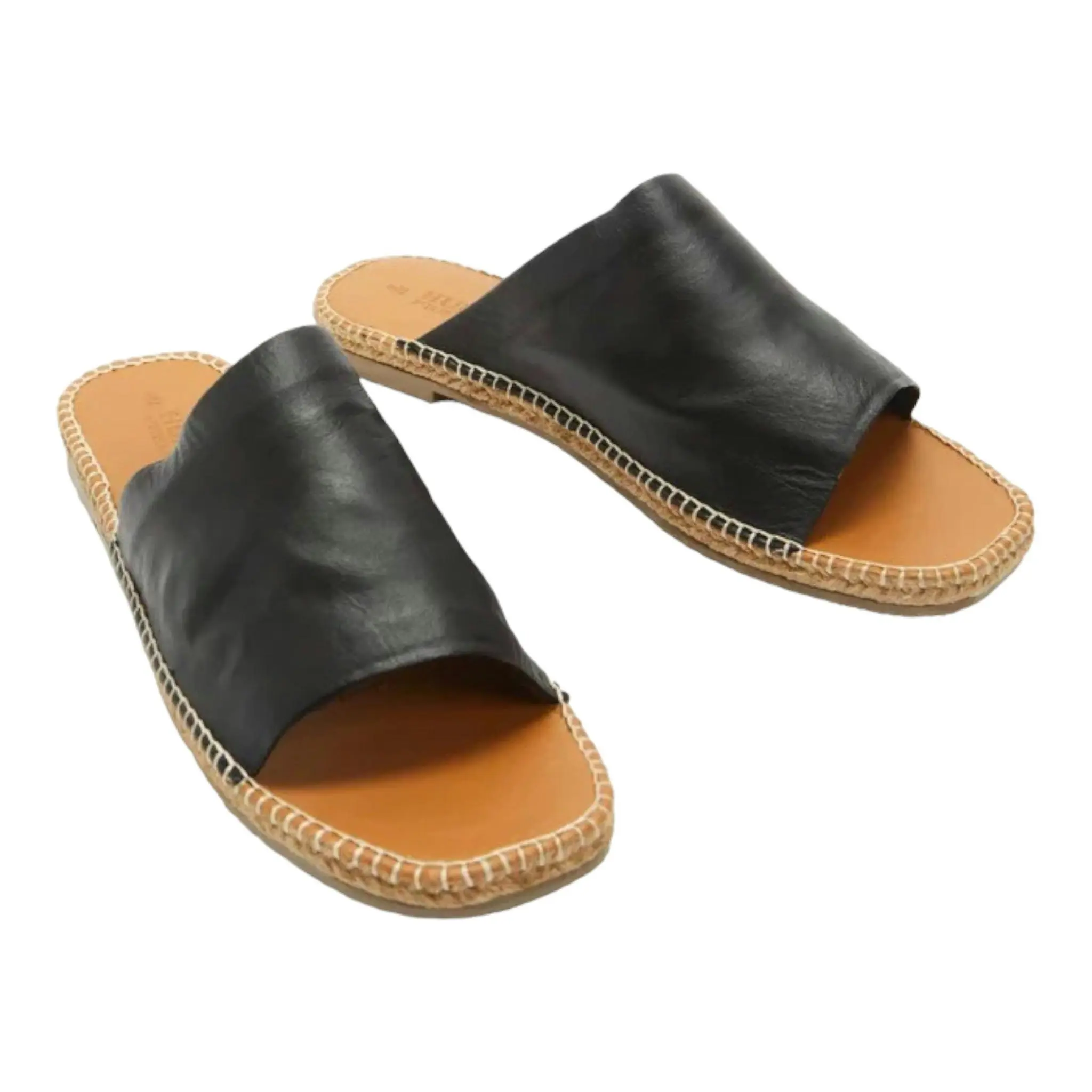 Navada Leather Espadrille Black