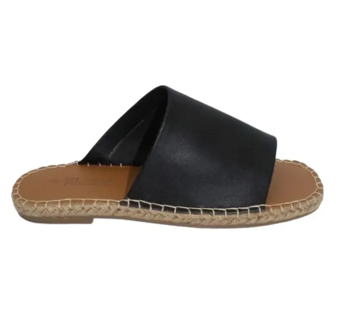 Navada Leather Espadrille Black