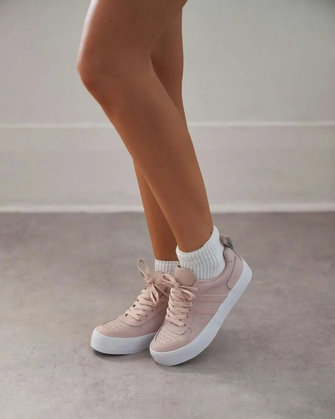 Emmett Leather Trainer Blush