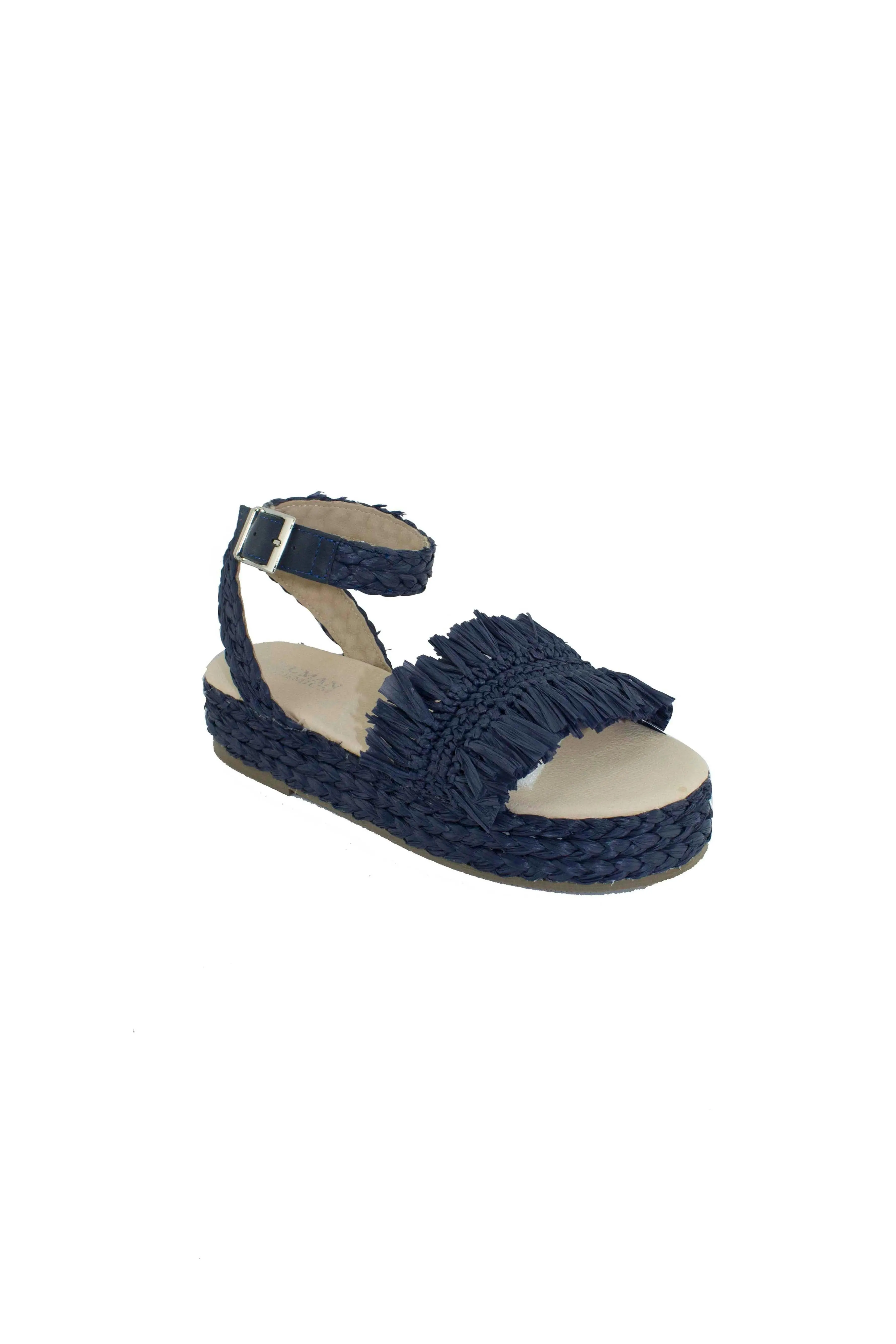 Rosewood Raffia Sandal Navy