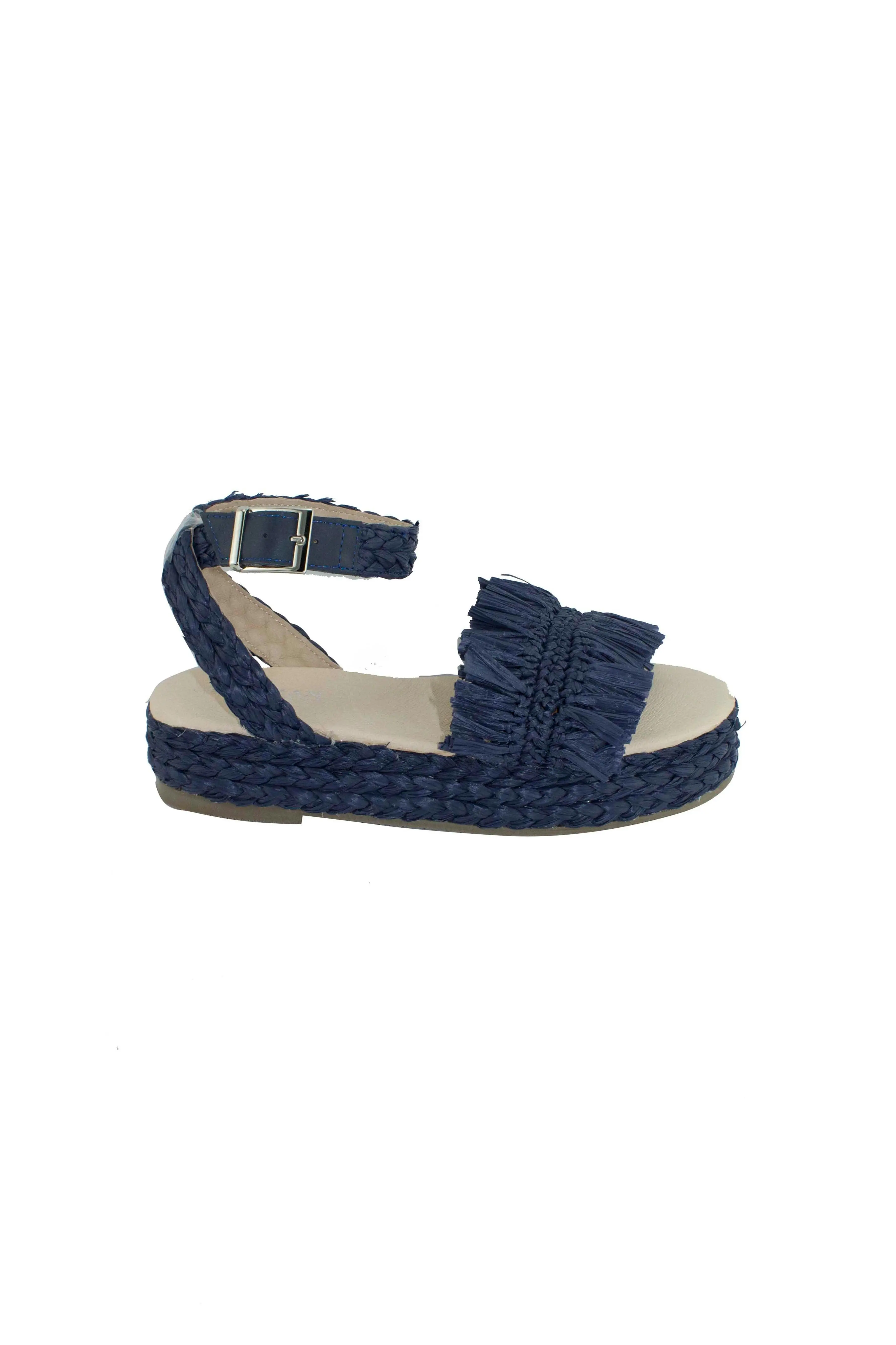 Rosewood Raffia Sandal Navy