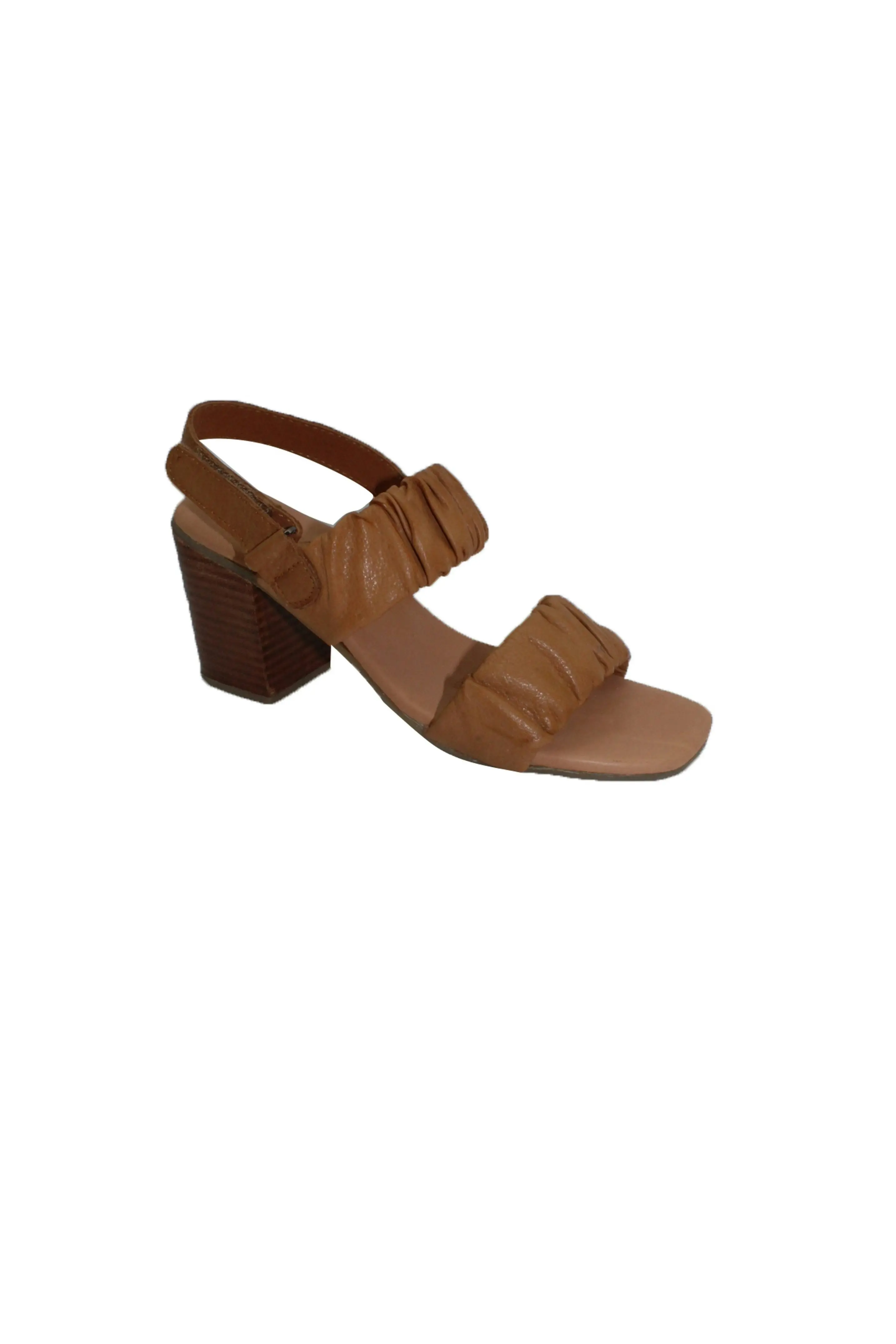 Frezzo Rouched Leather Heel Tan