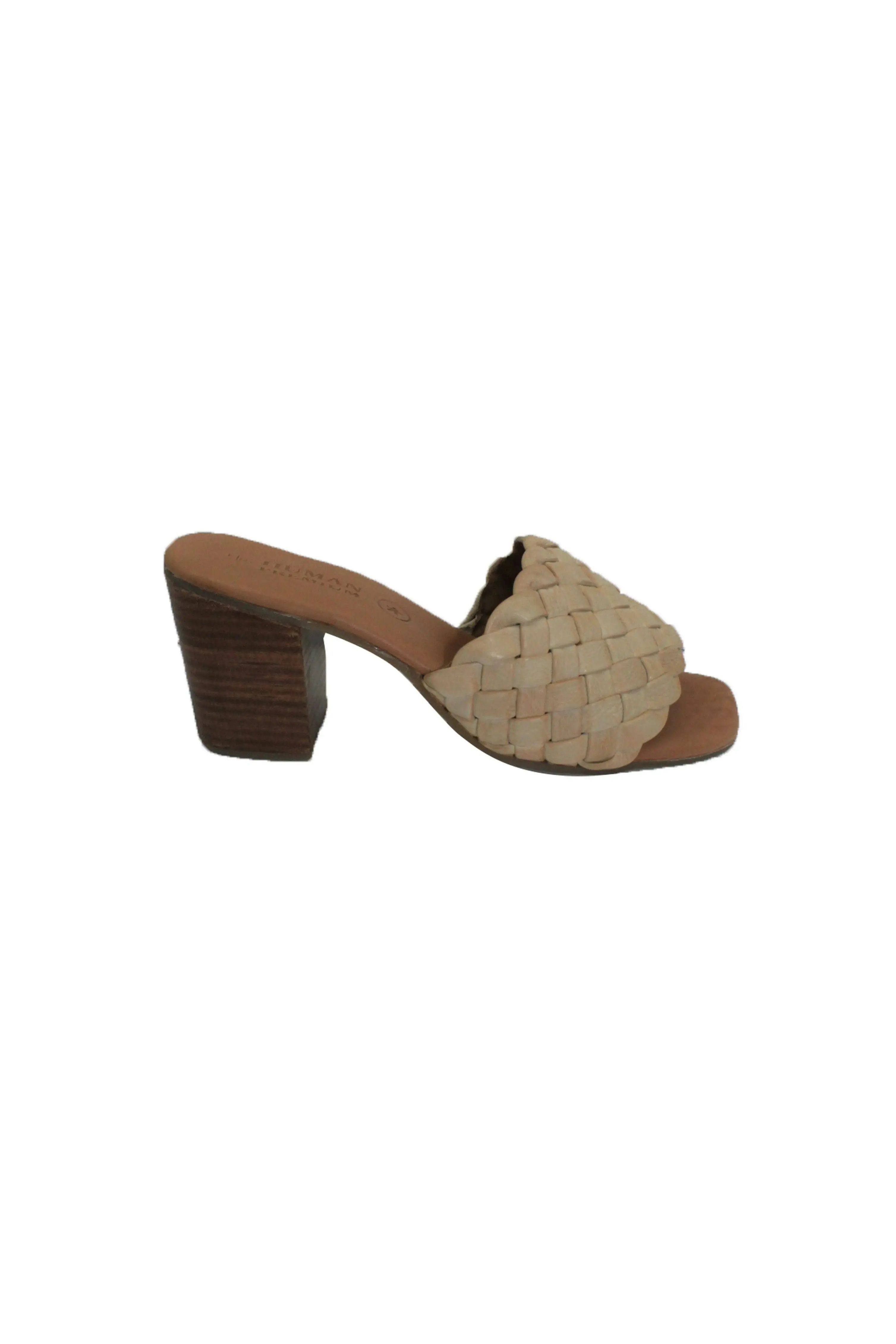 Florida Woven Leather Heel Latte