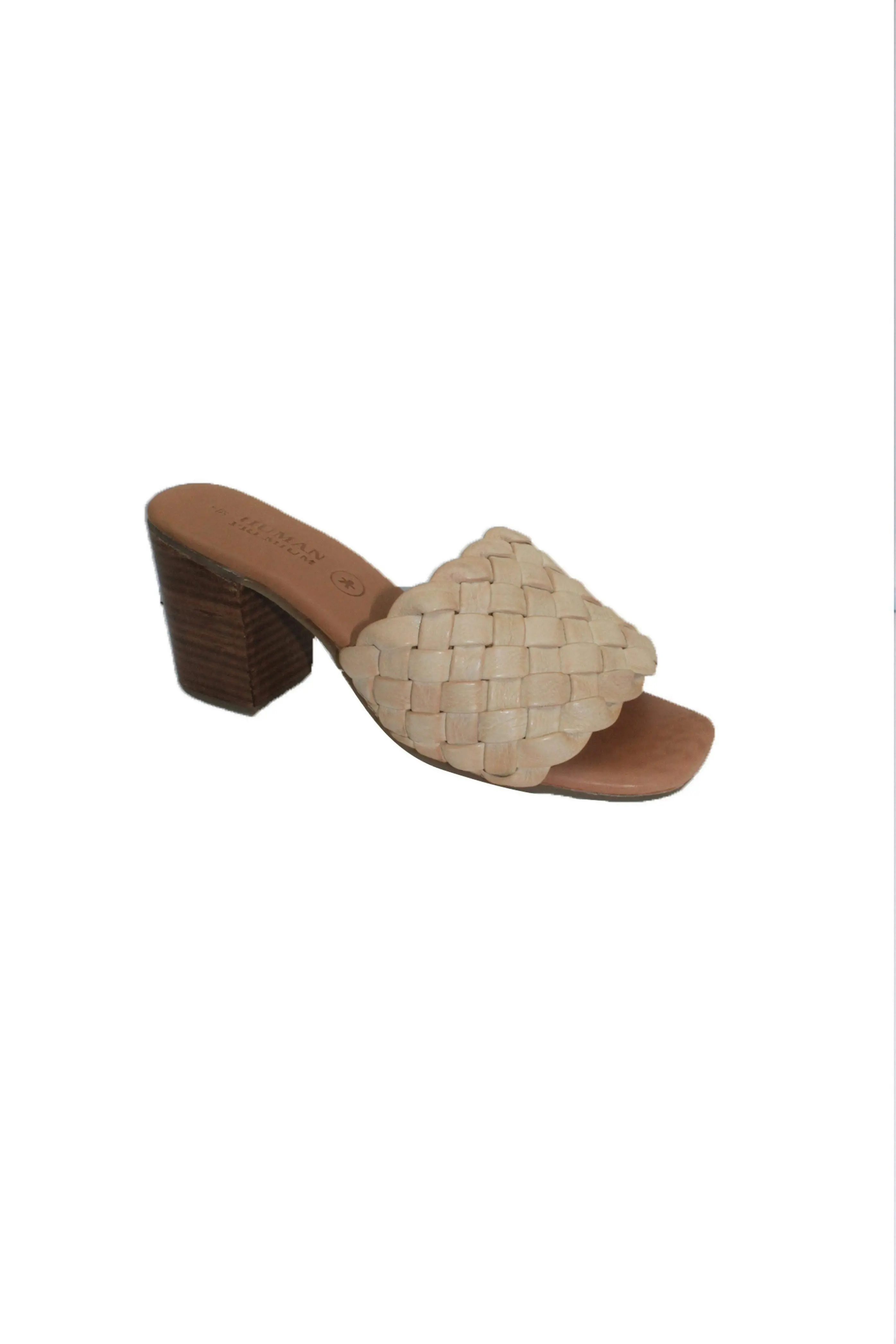 Florida Woven Leather Heel Latte