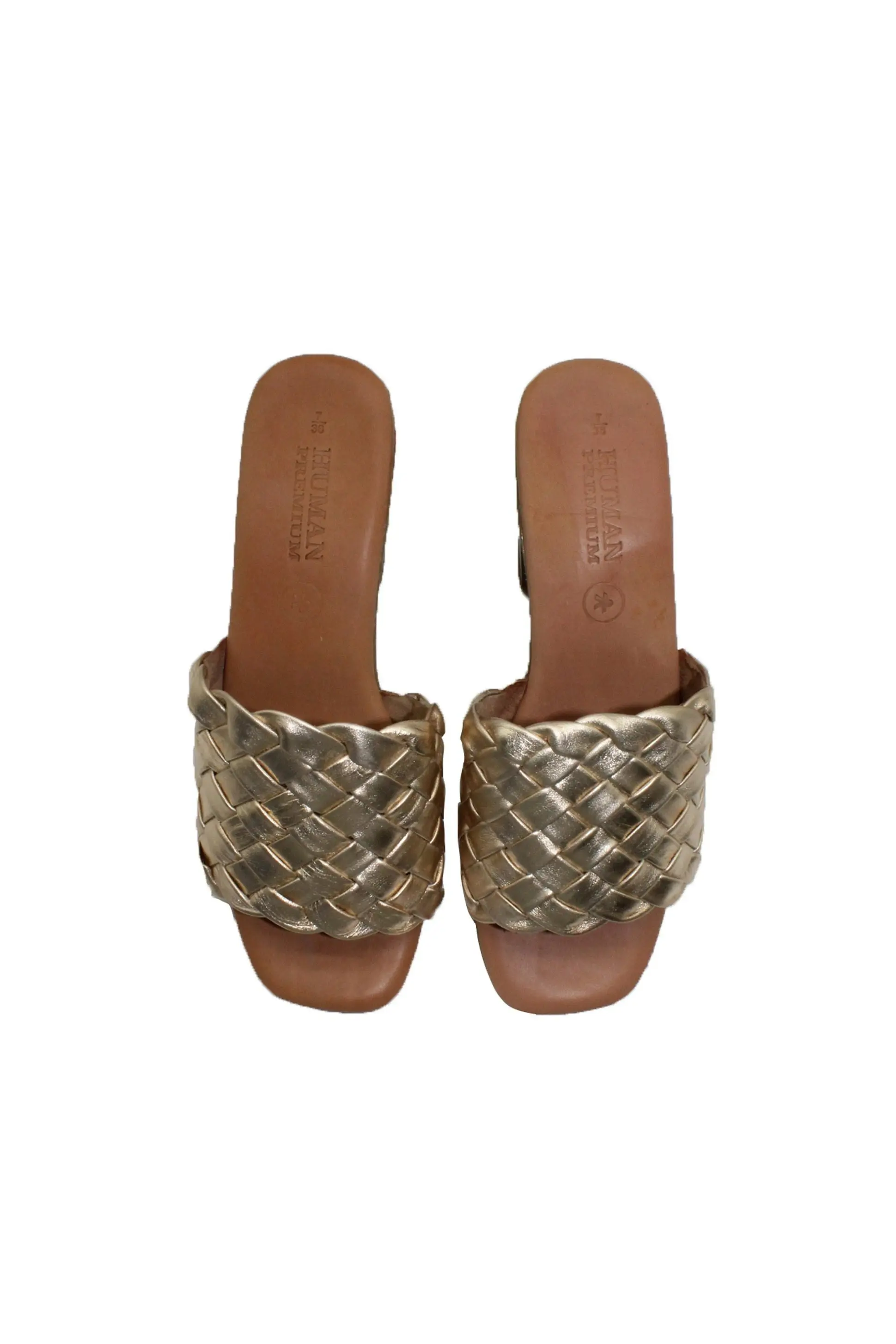 Copy of Florida Woven Leather Heel Washed Gold