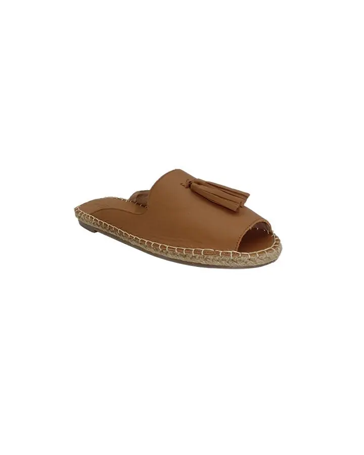 Via Leather Espadrille Tan