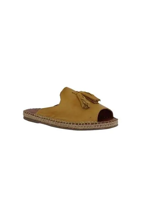 Via Leather Espadrille Mustard