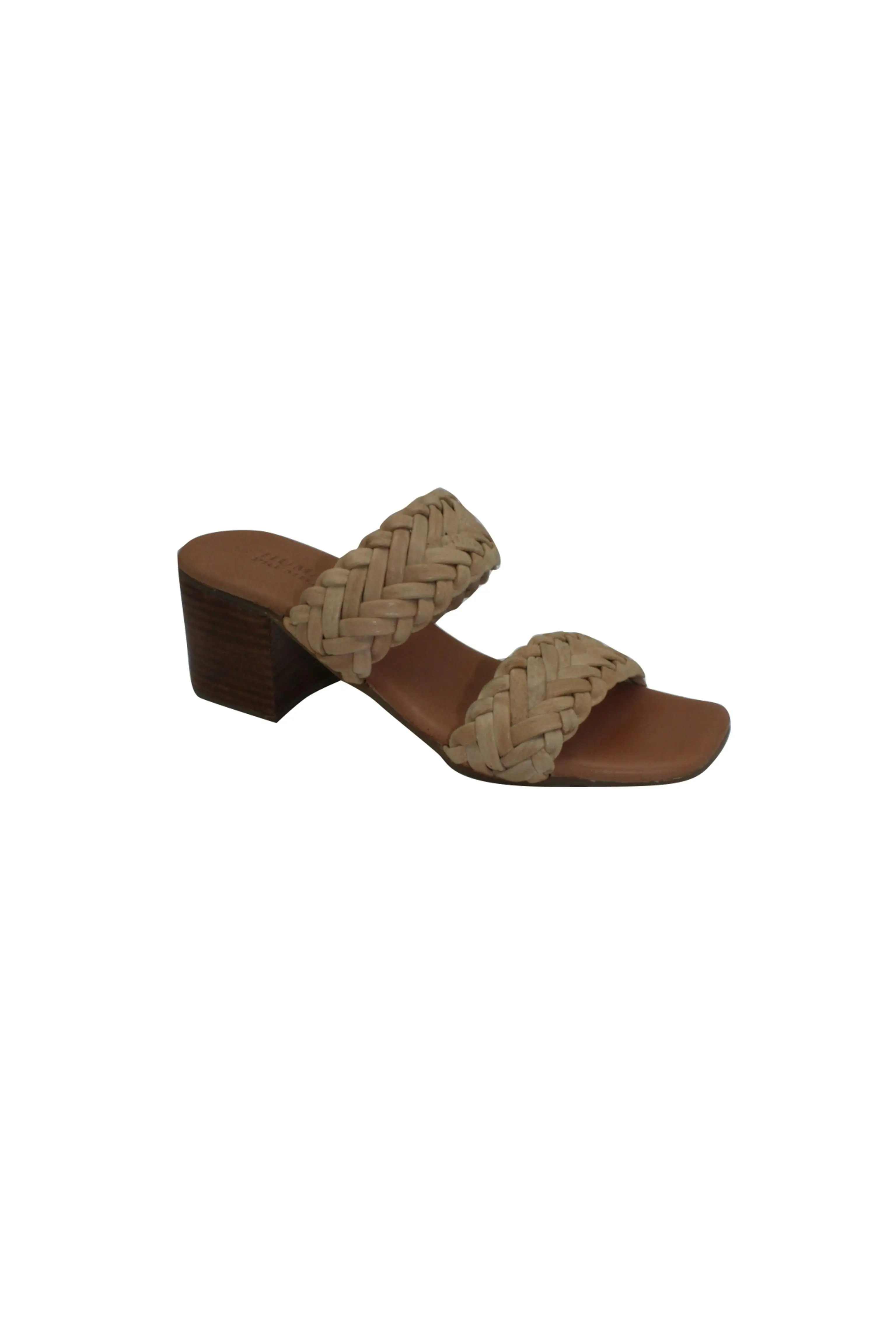 Dorris Woven Leather Heel Latte