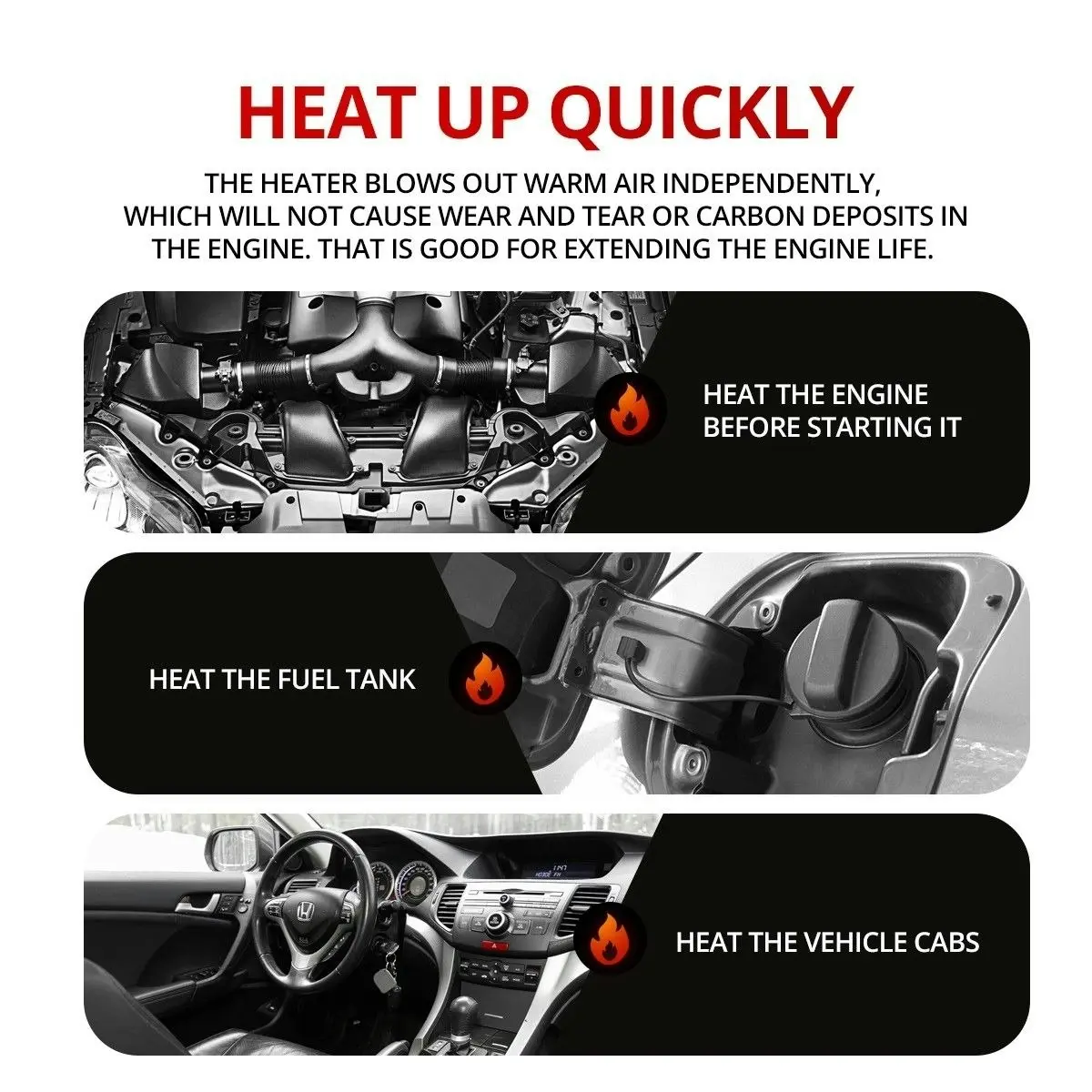 DASHOTO 8kW 12V RV Diesel Air Heater Kit Portable Vehicle Heater w/ LCD Remote Control - Black & Grey