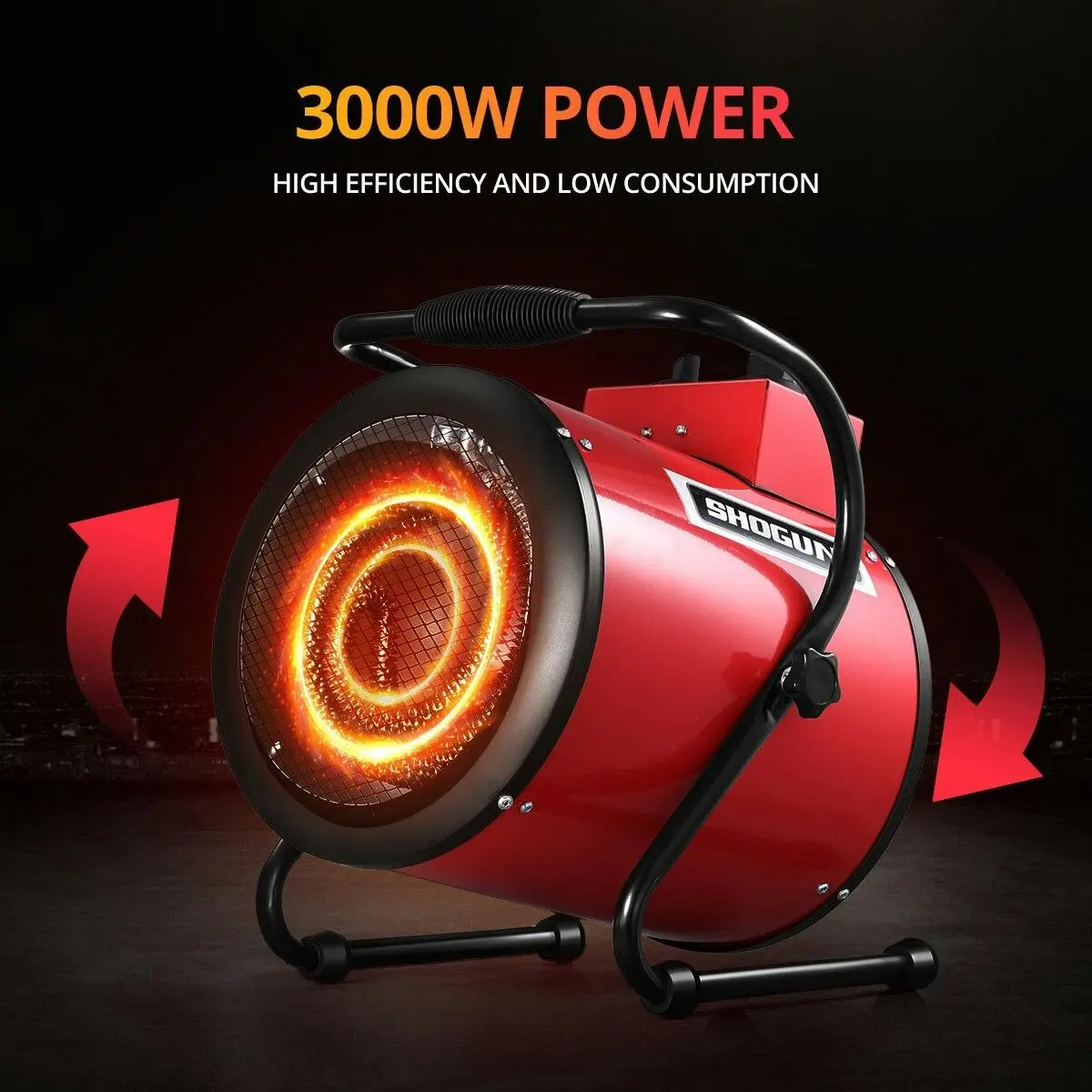 Ausway Industrial Fan Heater 2 in 1 Portable Electric Hot Air Blower Carpet Dryer for Shed Warehouse Workshop SAA 3000W