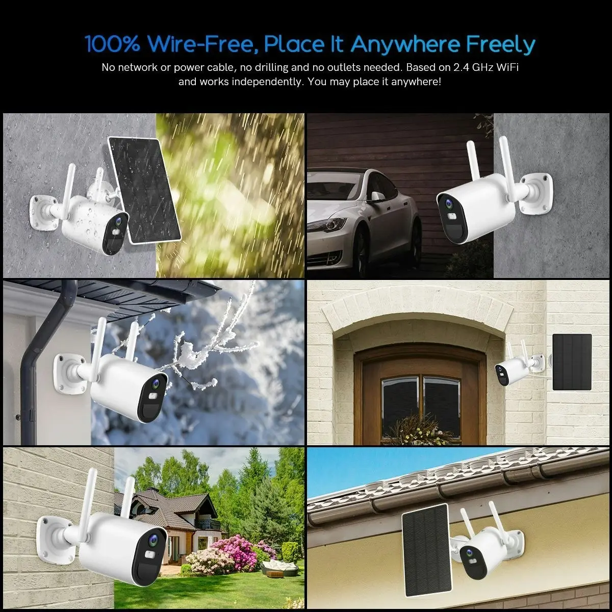 Ausway Anisee WIFI Camera CCTV Installation Solar Powered Surveillance Home Security System