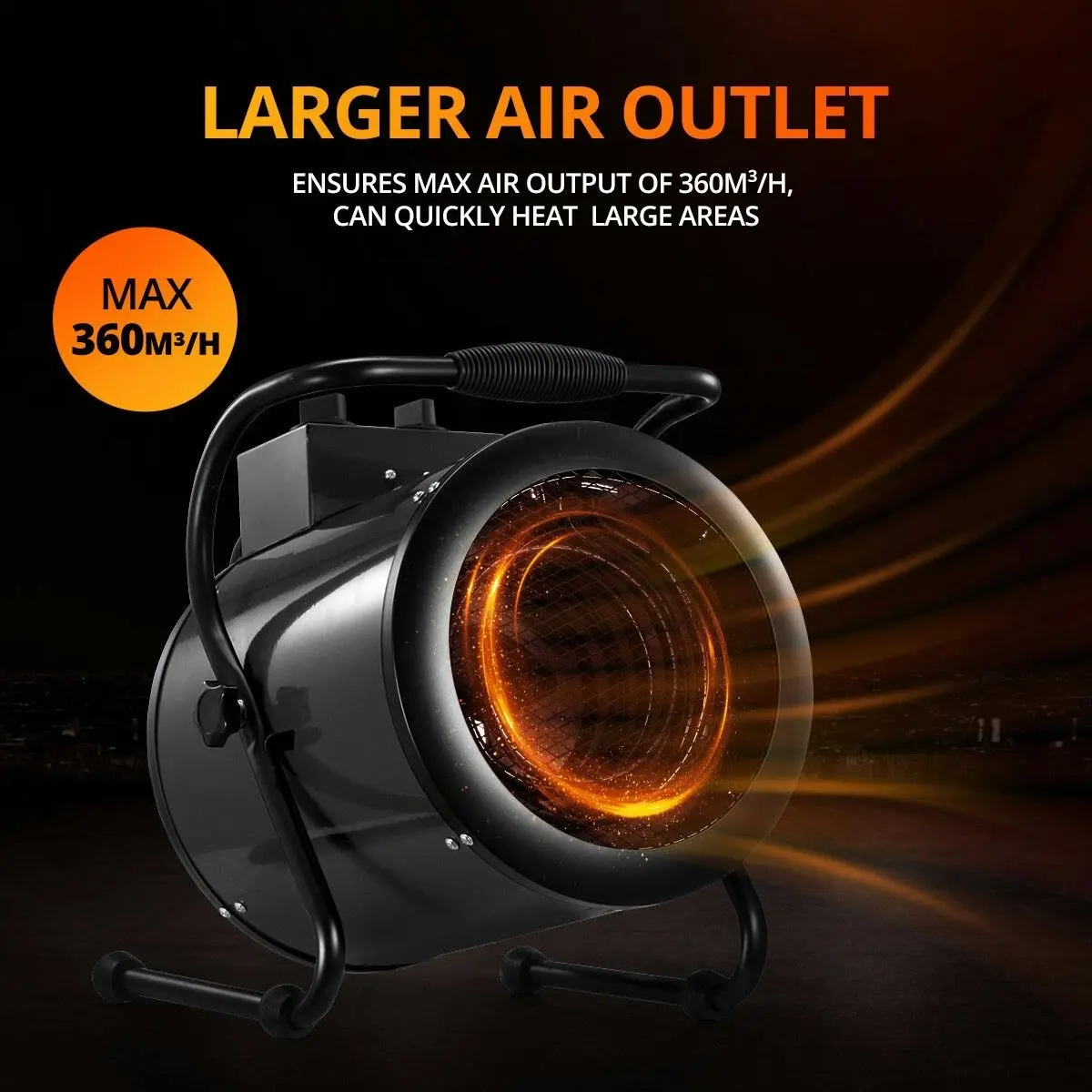 Ausway Industrial Fan Heater Electric 2 in 1 Portable Hot Air Blower Carpet Dryer for Workshop Warehouse Shed SAA 3000W