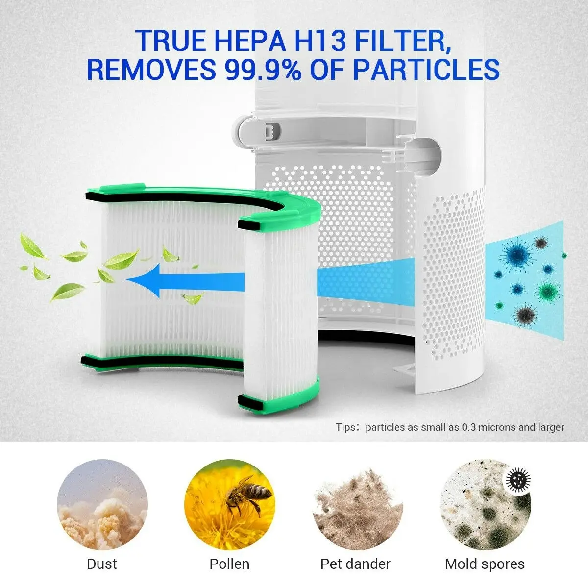 Maxkon 4 in 1 Bladeless Tower Fan Electric Cool Air Hot Heater HEPA Filter Plasma Disinfection Purifier Oscillation