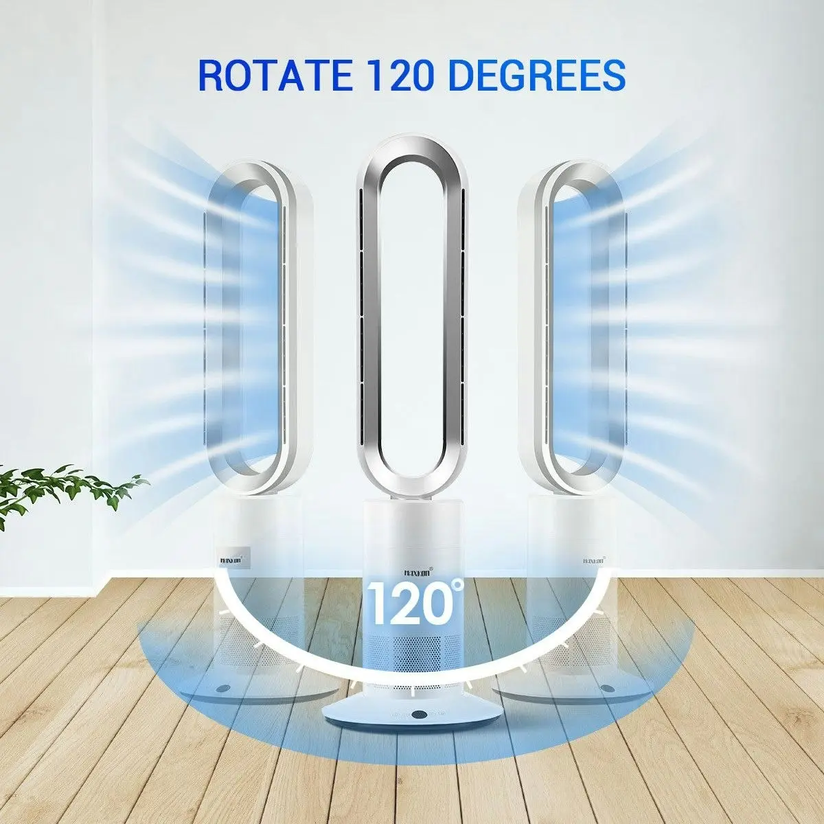 Maxkon Bladeless Tower Fan 2 In 1 Heater Cool Hot Oscillating Heating with LED and Remote Control