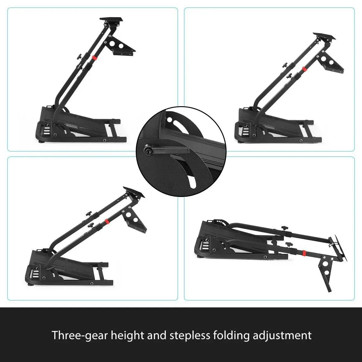 Ausway Sim Racing Wheel Stand Foldable Simulator Steering Mount Gaming Accessories for Thrustmaster Logitech