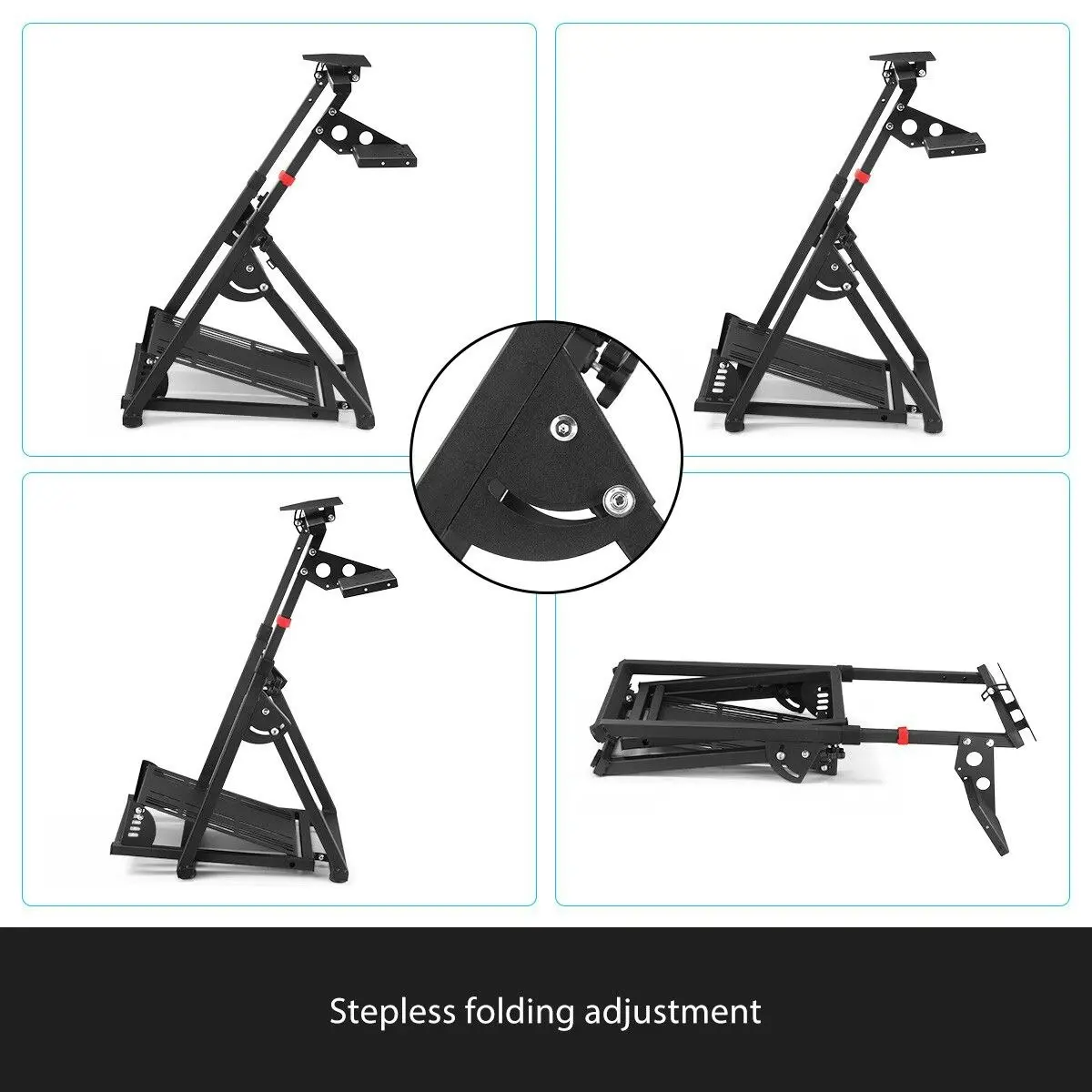 Ausway Sim Racing Wheel Stand Simulator Steering Mount Foldable Gaming Accessories for Logitech Thrustmaster