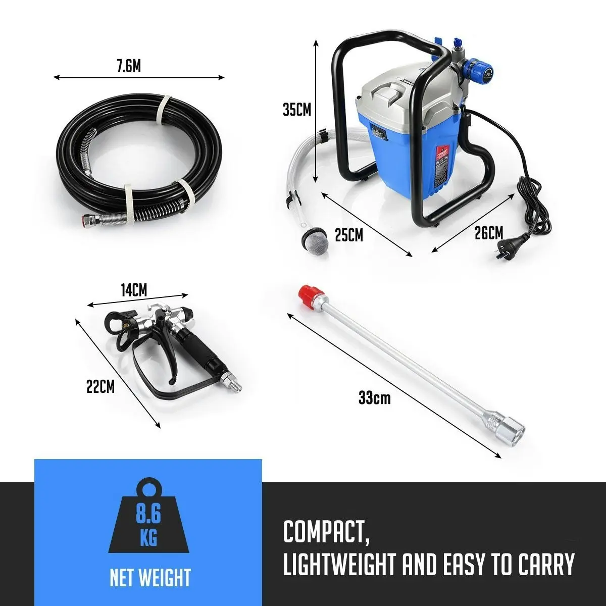 Shogun 1500W Airless Paint Sprayer Gun Painting Machine 2.5L per Min